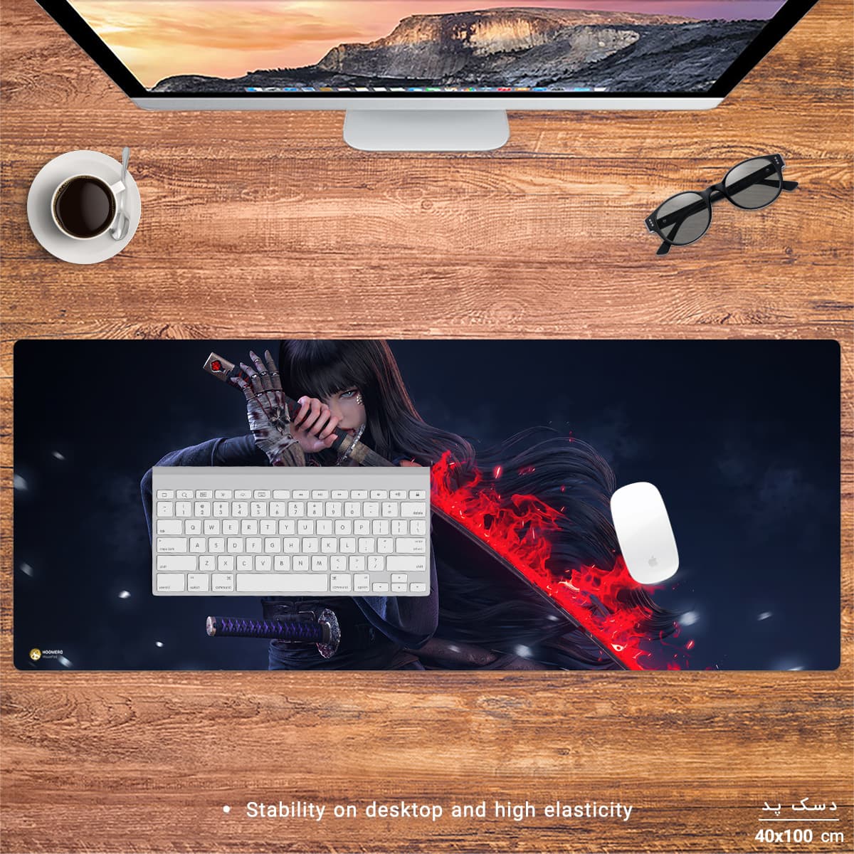 دسک پد هومرو مدل HX568 طرح Sekiro Shadows Die Twice سایز 40×100 سانتی‌متر — تصویر ۳