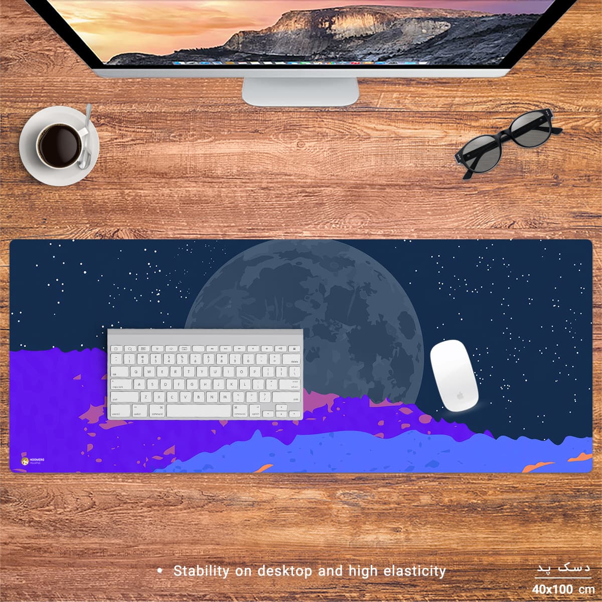دسک پد هومرو مدل HX558 طرح فانتزی انتزاعی سایز 40×100 سانتیمتر — تصویر ۳