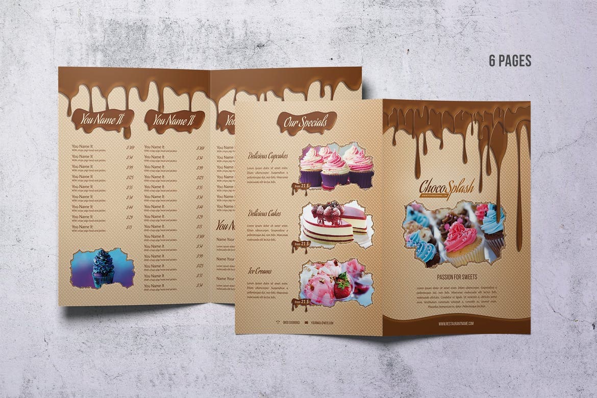 منوی شکلات و شیرینی | Choco Splash Menu