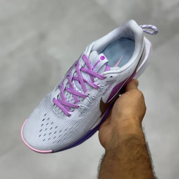 نایک ریکت پگاسوس تریل ۵ نقره ای بنفش صورتی Nike React Pegasus Trail 5 — تصویر ۳
