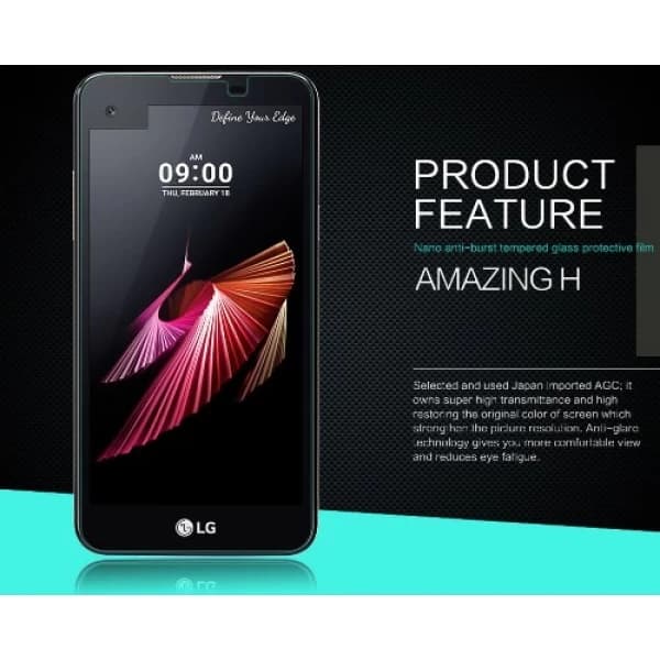 محافظ صفحه نمایش شیشه ای نیلکین ال جی Nillkin H Glass LG X Screen / K500Y — تصویر ۲