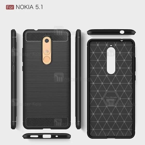 قاب طرح فیبر کربنی نوکیا Nokia 5.1 2018 Rugged Armor Fiber Carbon — تصویر ۵
