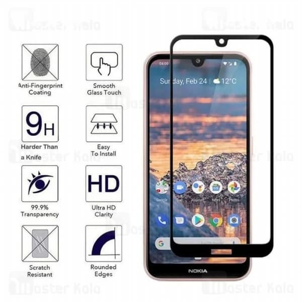 محافظ صفحه شیشه ای تمام صفحه تمام چسب نوکیا Nokia 4.2 Glass — تصویر ۴