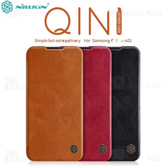 کیف چرمی نیلکین سامسونگ Samsung Galaxy A01 / A015 Nillkin Qin Leather Case