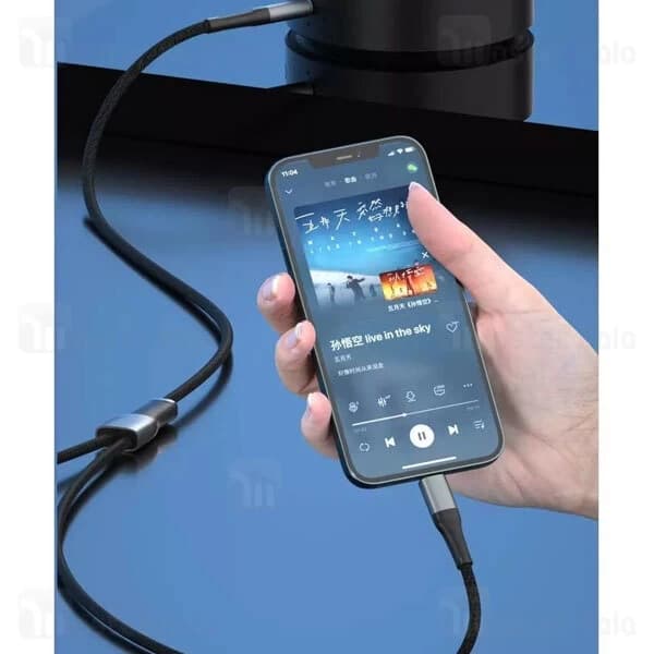 کابل انتقال صدا 2 به 1 لایتنینگ به AUX ایکس او Xo NB178A طول 1 متر — تصویر ۳