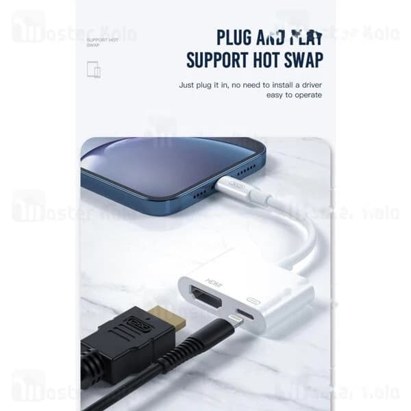 تبدیل لایتنینگ اتصال همزمان شارژر و HDMI ایکس او XO HUB005 — تصویر ۷