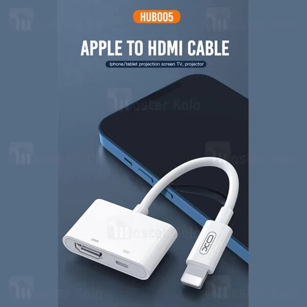 تبدیل لایتنینگ اتصال همزمان شارژر و HDMI ایکس او XO HUB005 — تصویر ۶