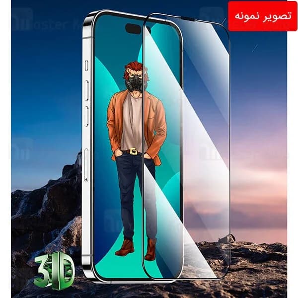 گلس توری دار تمام صفحه تمام چسب آیفون گرین لاین Apple iPhone 14 Plus Green Lion 3D Desert Anti-Dust — تصویر ۷