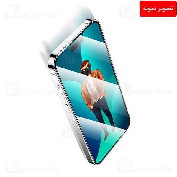 گلس توری دار تمام صفحه تمام چسب آیفون گرین لاین Apple iPhone 14 Pro Green Lion 3D Desert Anti-Dust — تصویر ۳