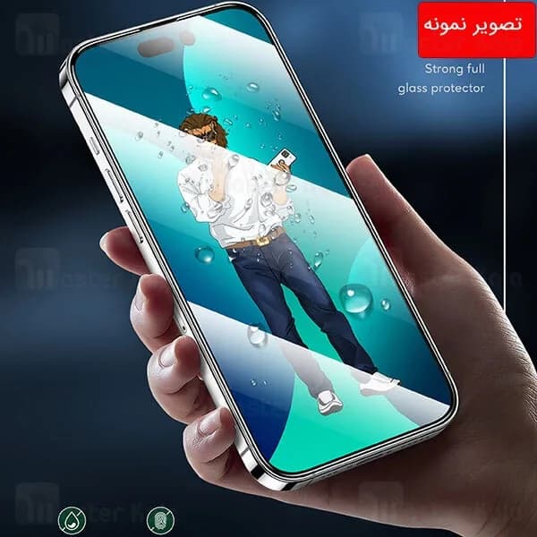گلس تمام صفحه تمام چسب آیفون گرین لاین Apple iPhone 14 Plus Green Lion 9H Steve — تصویر ۵