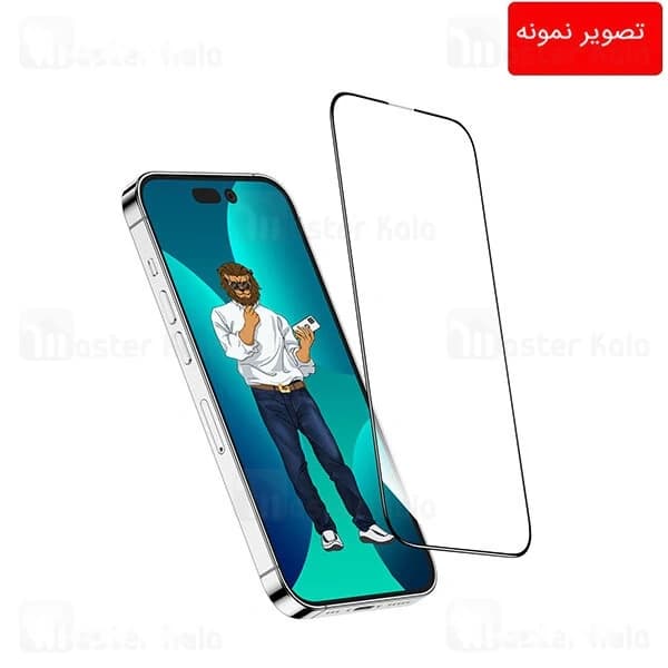 گلس تمام صفحه تمام چسب آیفون گرین لاین Apple iPhone 14 Plus Green Lion 9H Steve — تصویر ۲