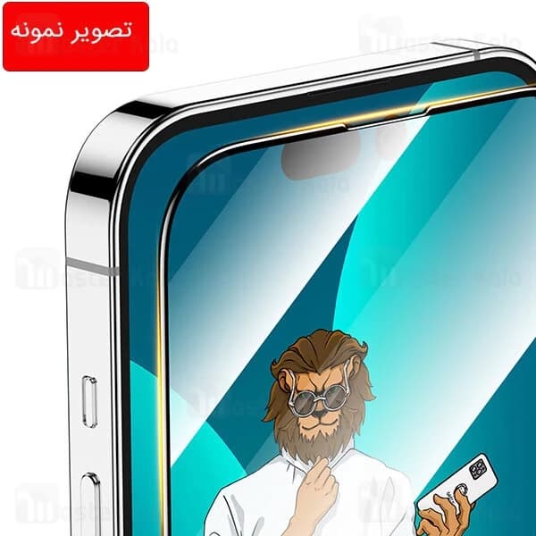 گلس تمام صفحه تمام چسب آیفون گرین لاین Apple iPhone 14 Plus Green Lion 9H Steve — تصویر ۸