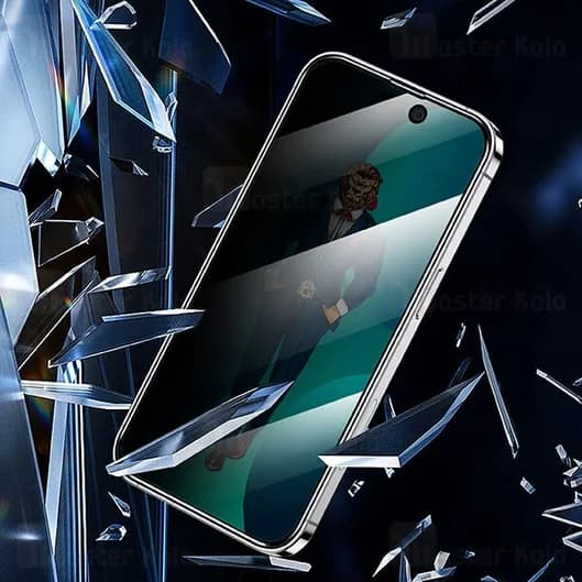 گلس حریم شخصی تمام صفحه تمام چسب آیفون گرین لاین Apple iPhone 14 Pro Green Lion 3D Elegant Privacy — تصویر ۵