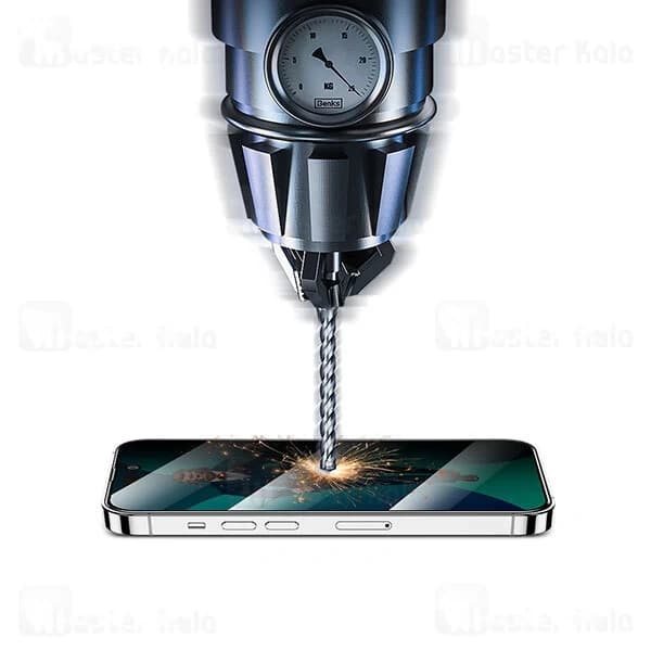گلس حریم شخصی تمام صفحه تمام چسب آیفون گرین لاین Apple iPhone 14 Plus Green Lion 3D Elegant Privacy — تصویر ۴