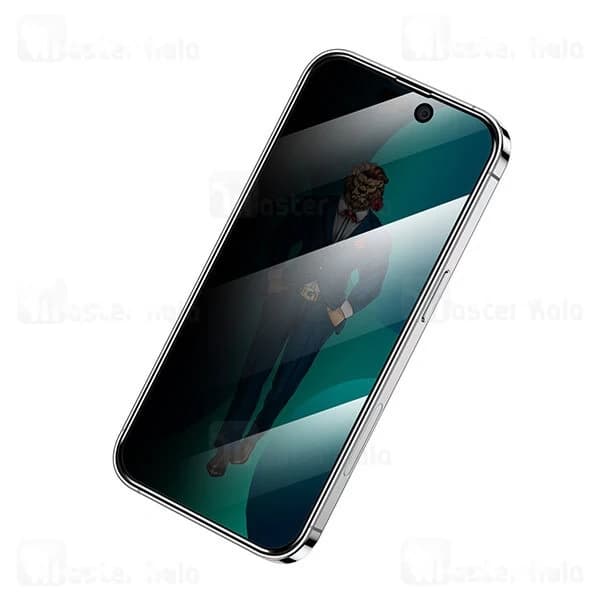 گلس حریم شخصی تمام صفحه تمام چسب آیفون گرین لاین Apple iPhone 14 Plus Green Lion 3D Elegant Privacy — تصویر ۲