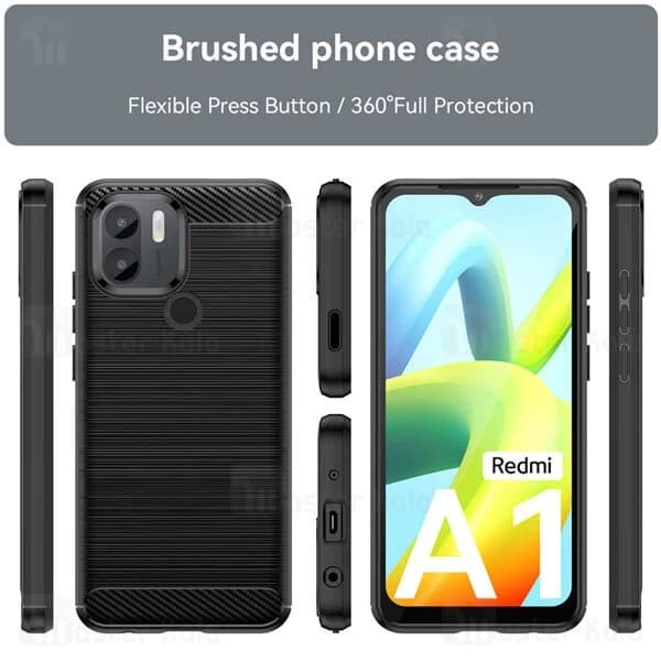 قاب فیبر کربنی شیائومی Xiaomi Redmi A1 Plus / A2 Plus Rugged Armor Fiber Carbon — تصویر ۳