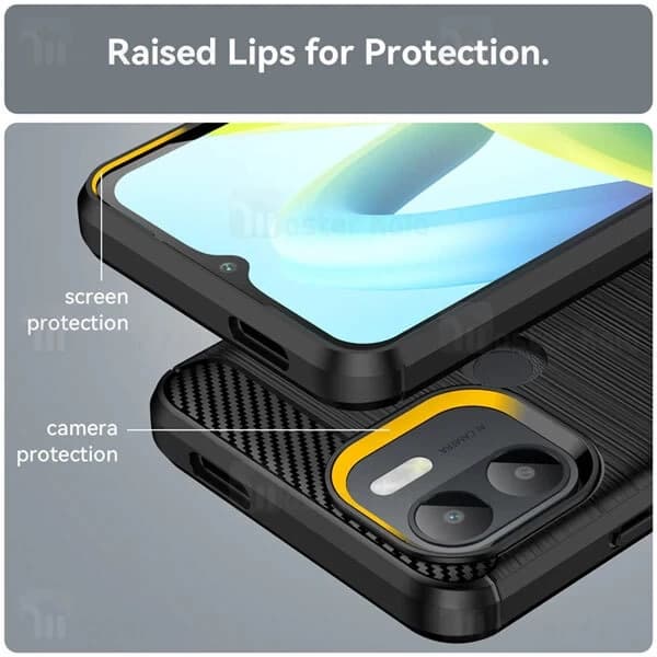 قاب فیبر کربنی شیائومی Xiaomi Redmi A1 Plus / A2 Plus Rugged Armor Fiber Carbon — تصویر ۴