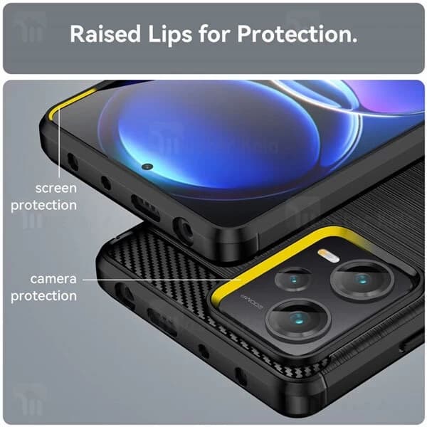 قاب فیبر کربنی شیائومی Xiaomi Redmi Note 12 Pro / Poco X5 Pro Rugged Armor Fiber Carbon — تصویر ۳
