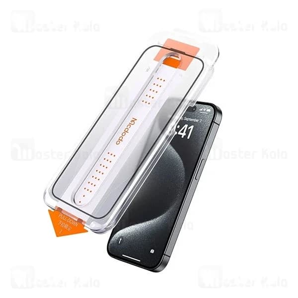 گلس تمام صفحه تمام چسب مک دودو Apple iPhone 13 / 13 Pro / 14 Mcdodo PF-4302 Tempared Glass — تصویر ۳