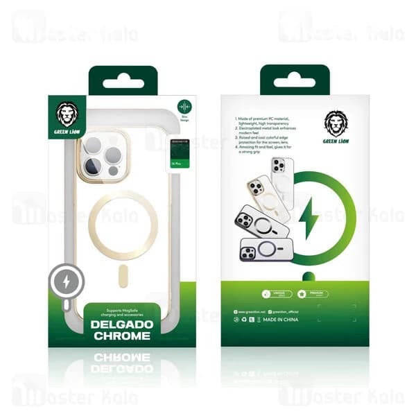 قاب محافظ مگ سیف گرین لاین آیفون Apple iPhone 14 Pro Green Lion Delgado Chrome — تصویر ۶