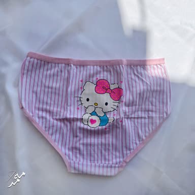 شورت نخی دخترانه طرح کیتی رنگ صورتی کد 2084