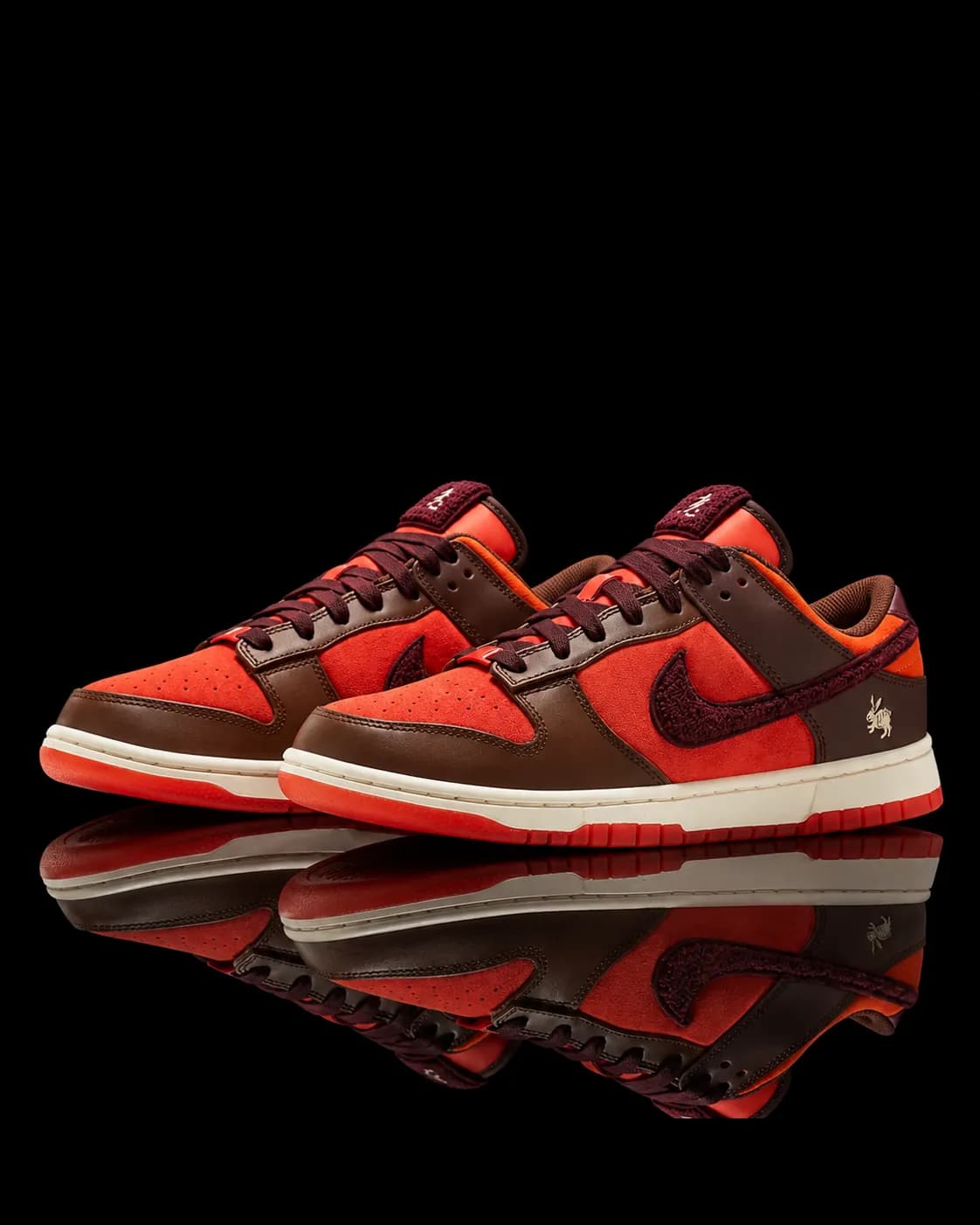 نایک SB Dunk Low Year of the Rabbit قهوه‌ای نارنجی — تصویر ۳