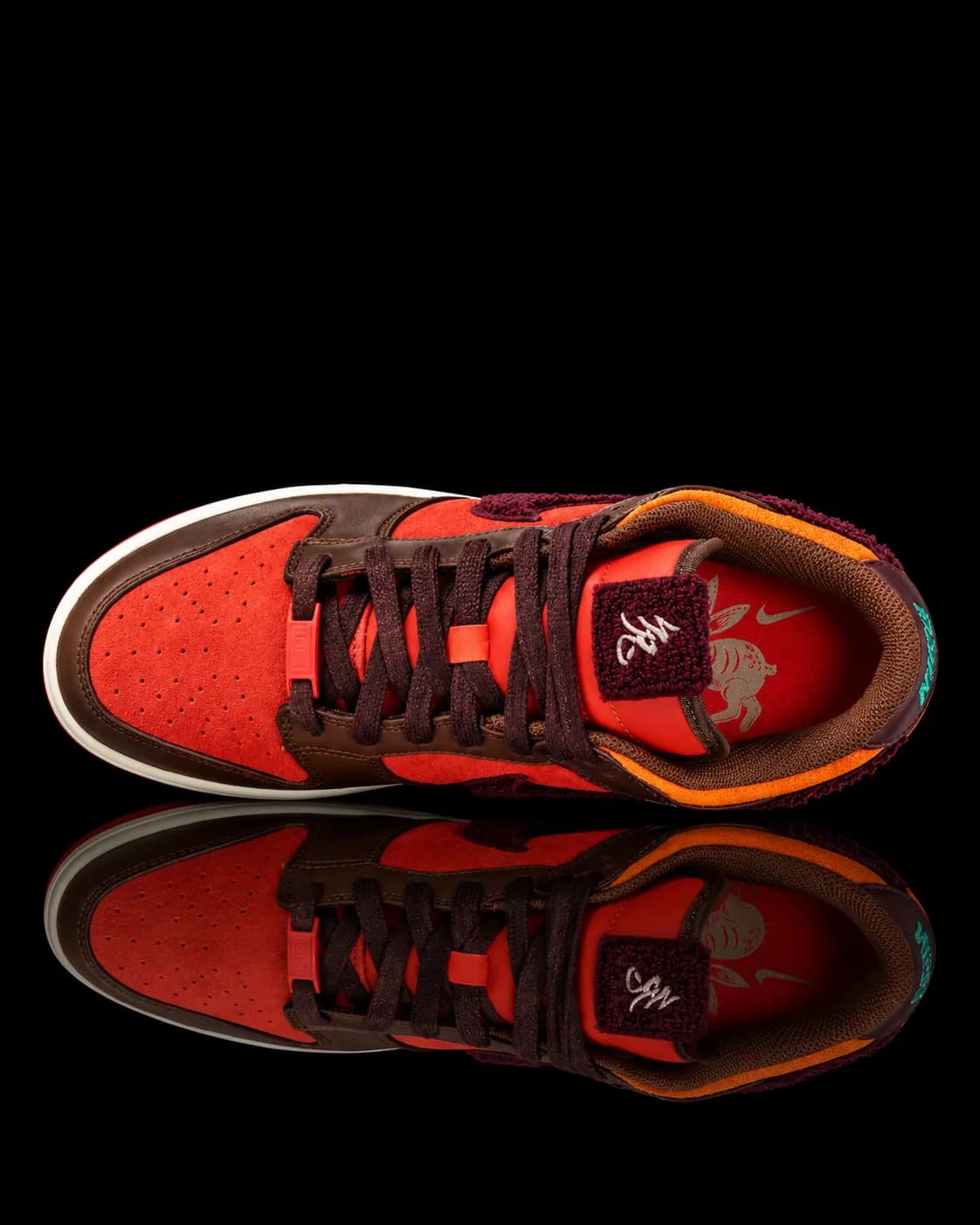 نایک SB Dunk Low Year of the Rabbit قهوه‌ای نارنجی — تصویر ۴