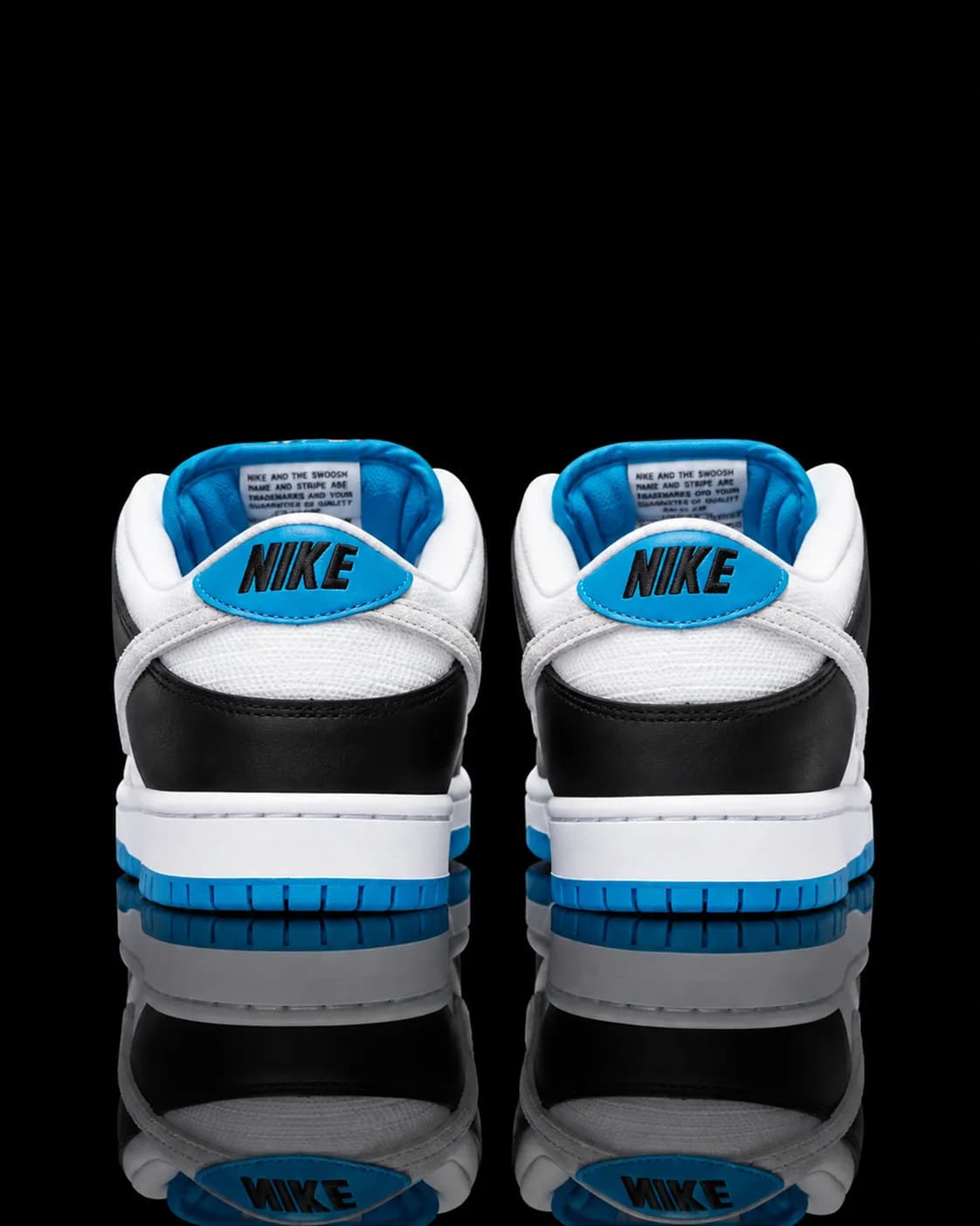 نایک SB Dunk Low Pro Laser سفید مشکی آبی — تصویر ۴