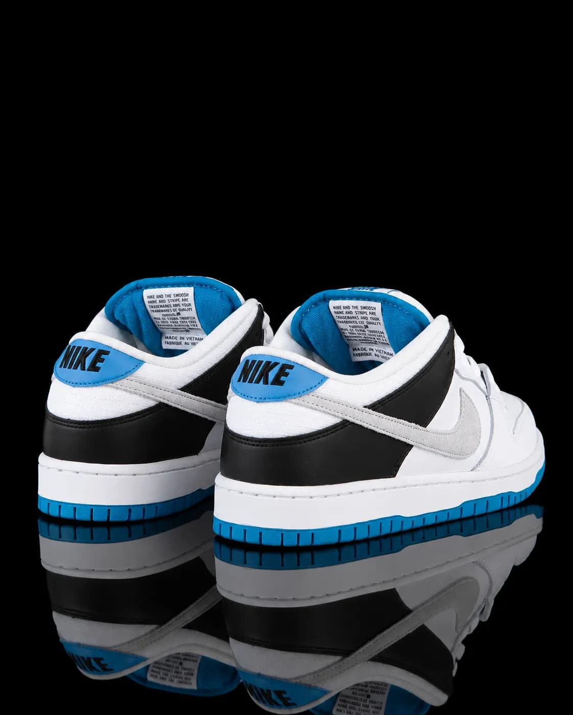 نایک SB Dunk Low Pro Laser سفید مشکی آبی — تصویر ۲