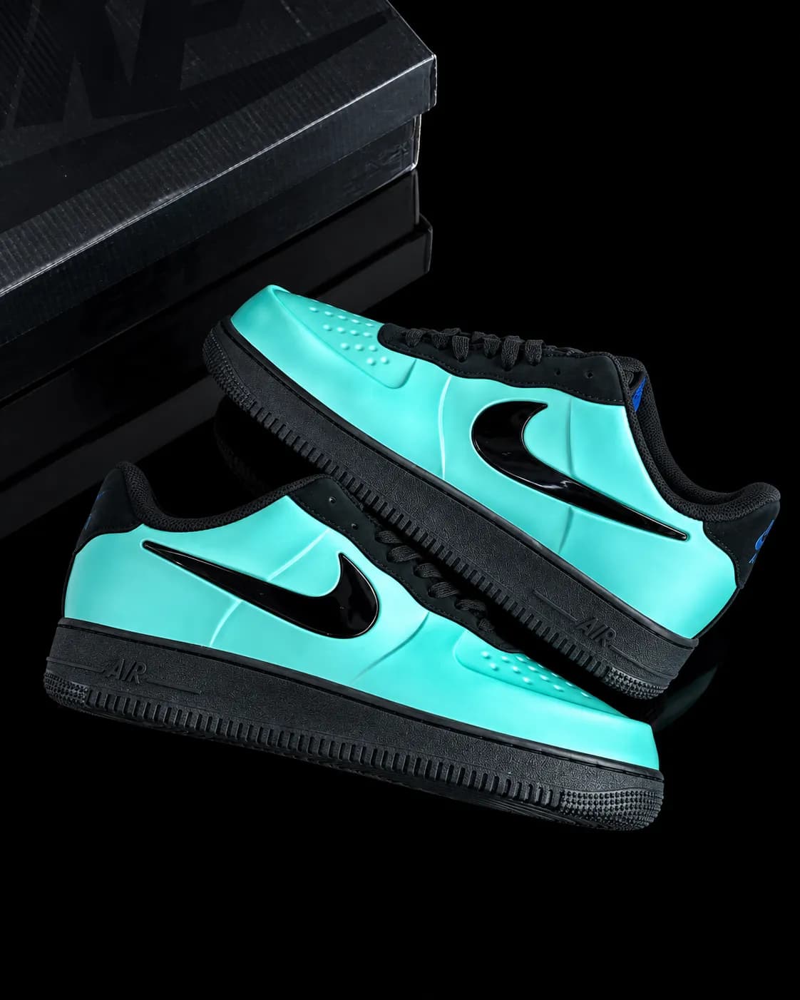 نایک ایر فورس 1 فوم Foamposite سبز آبی — تصویر ۲