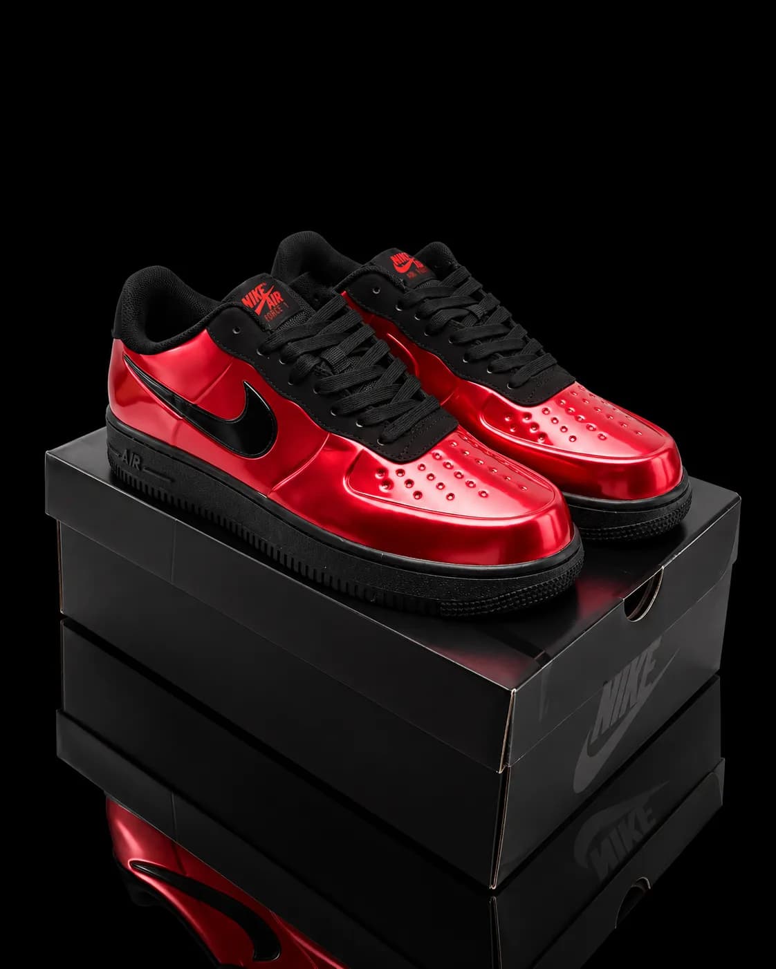 نایک ایر فورس 1 فوم Foamposite قرمز — تصویر ۲