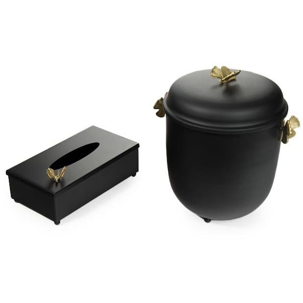 ست سطل و جا دستمال سالینو مدل پروانه مشکی کد M-422413