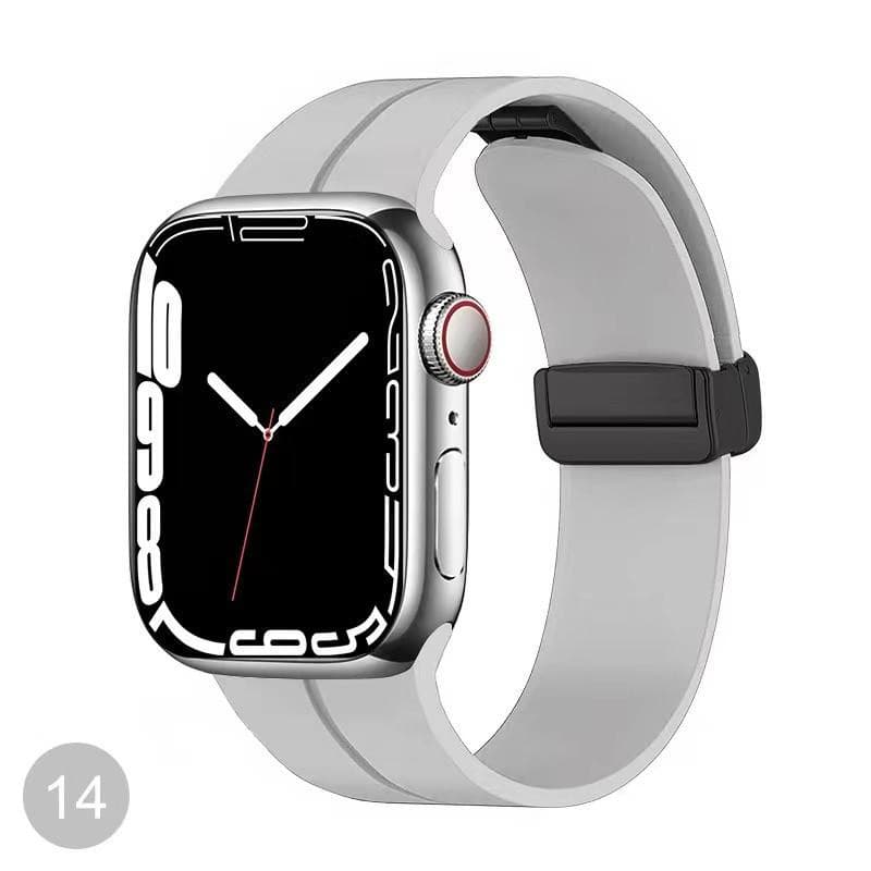 بند اپل واچ سیلیکونی مگنتی سایز 38/40/41 زرشکی — تصویر ۴