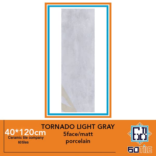 Tornado Light Gray- کارخانه ارگ ارغوانی- طرح تورنادو طوسی روشن-لعاب مات- 120*40-برند ریونیز