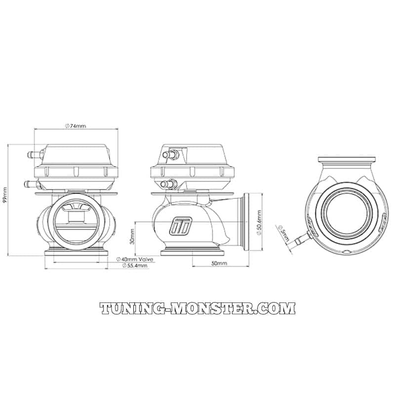وست گیت توربو Turbosmart TS مشکی — تصویر ۵