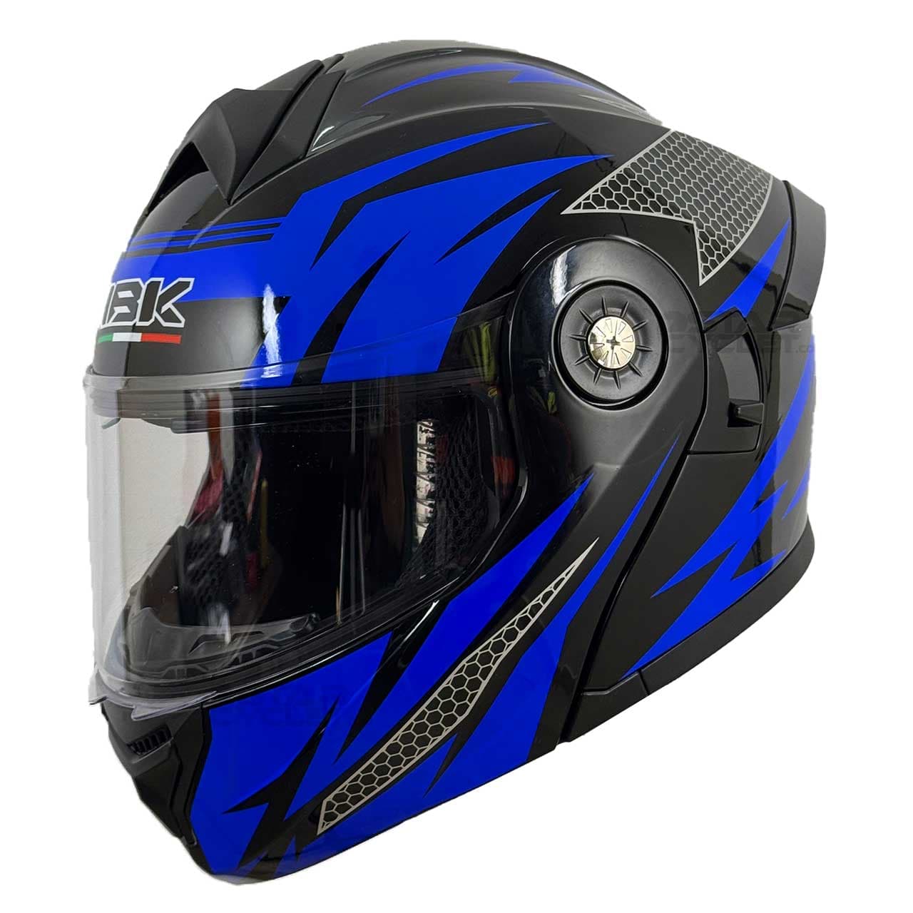 کلاه کاسکت فک متحرک IBK مدل BLACK-BLUE
