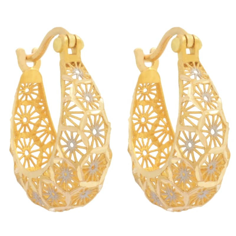 گوشواره طلا 18 عیار زنانه طرح فیوژن