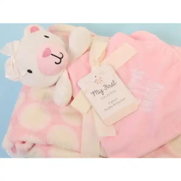 ست پتو و دستمال عروسک دار طرح خرس baby blanket set برند My Little Love — تصویر ۲