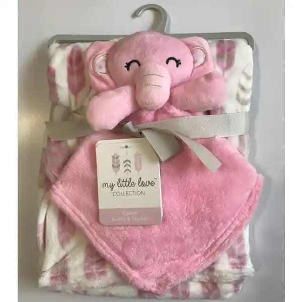 ست پتو و دستمال عروسک دار طرح فیل baby blanket set برند My Little Love — تصویر ۲