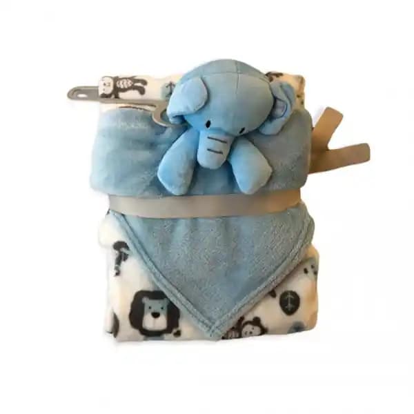 ست پتو و دستمال عروسک دار طرح فیل baby blanket set برند My Little Love — تصویر ۳