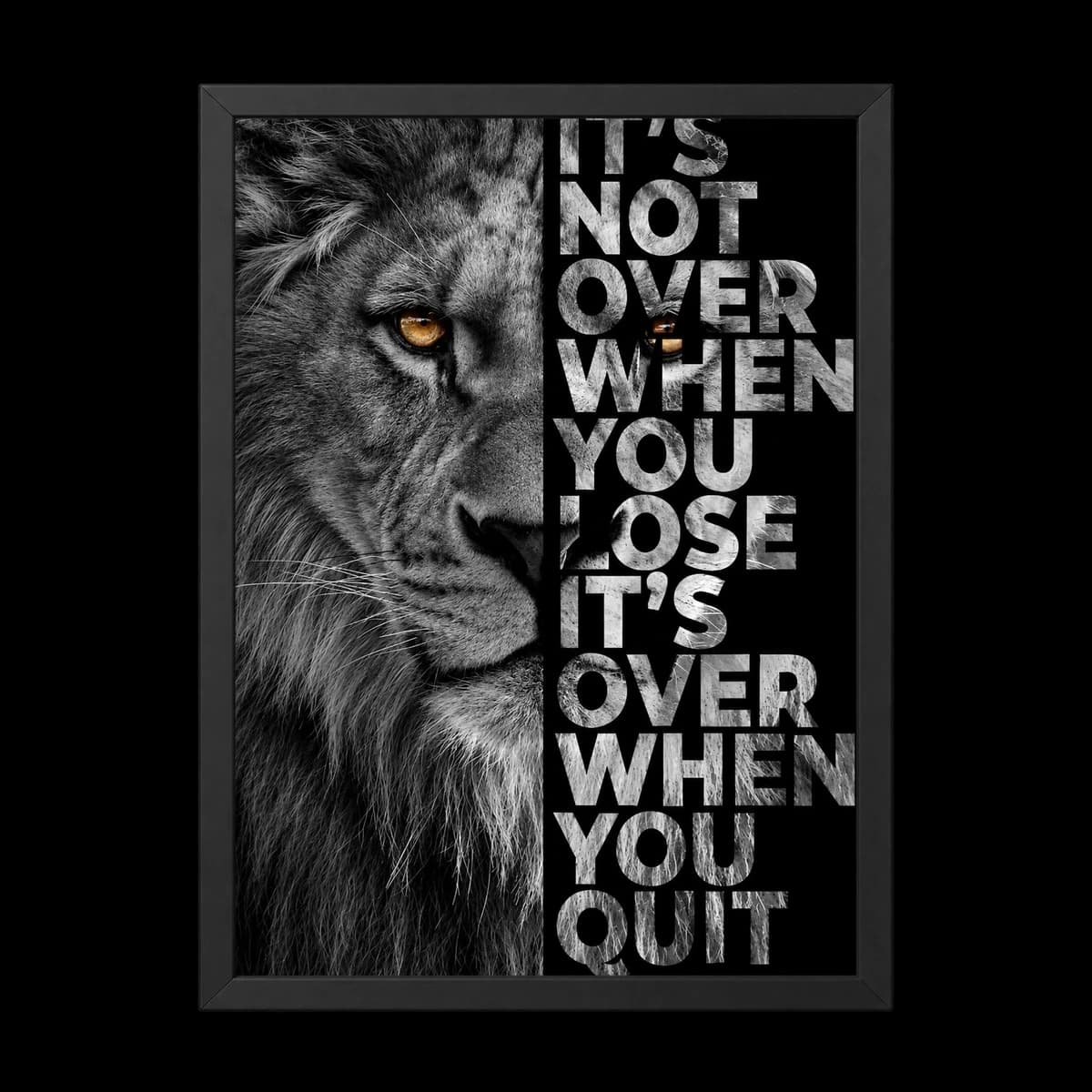 تابلو انگیزشی شیر Lion مدل It’s Not Over