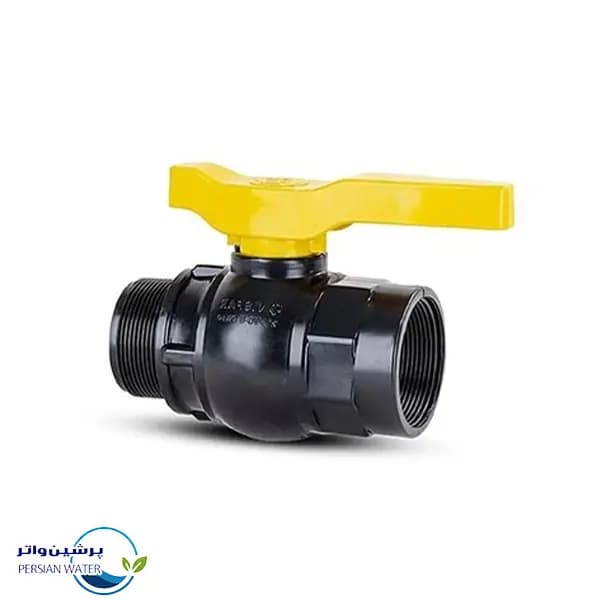 شیر توپی تک ضرب دسته پلیمری یکسر نر یکسر ماده 2 – ویسپار