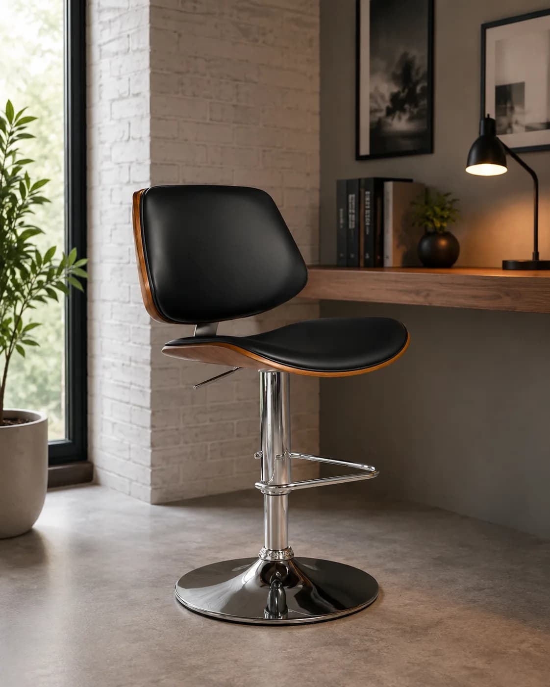 صندلی کانتر جکدار MDF E-804