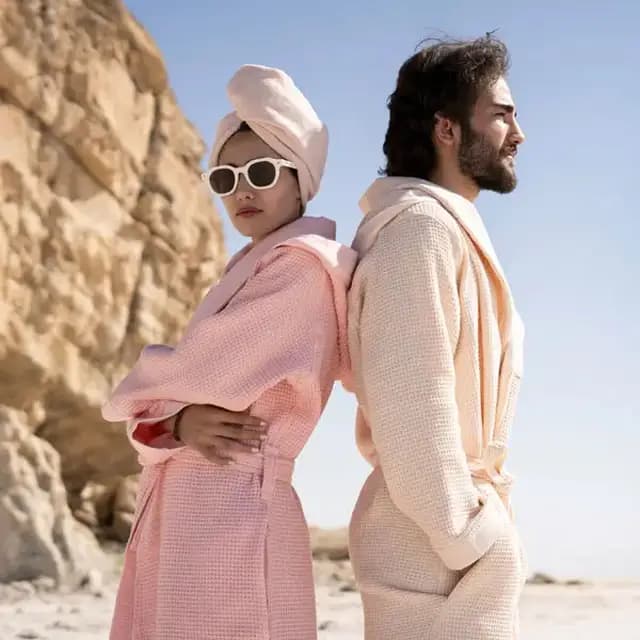 حوله پالتویی نارین ساپ مدل برایتون رنگ کرم شیری کد 912042 — تصویر ۲