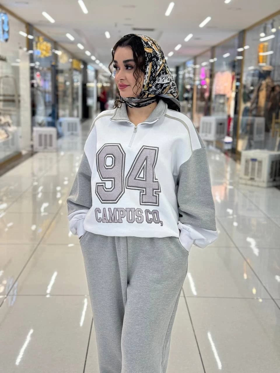 ست زنانه دورس نیم زیپ شلوار