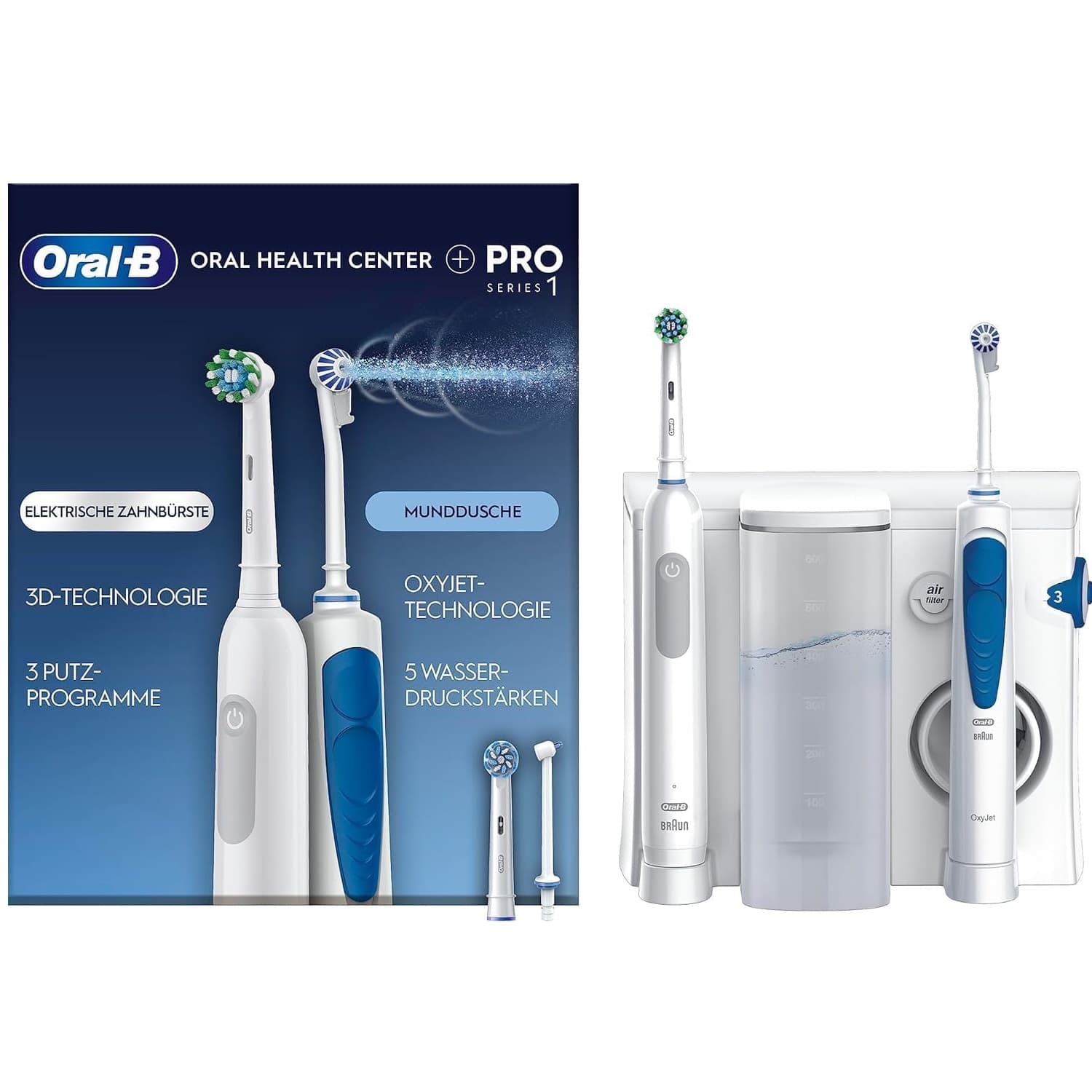 مرکز سلامت دهان و دندان اورال-بی مدل Oral Health Center Pro Series 1 به همراه مسواک برقی و واتر جت OxyJet