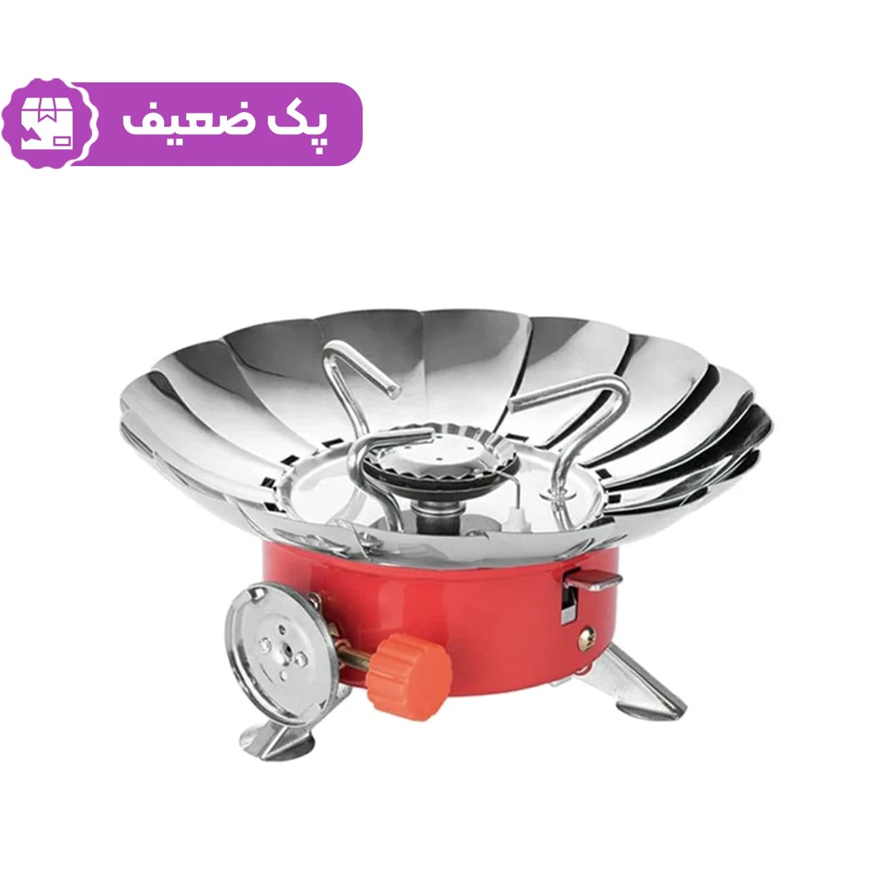 اجاق گاز مسافرتی – نقره ای قرمز (پک ضعیف)