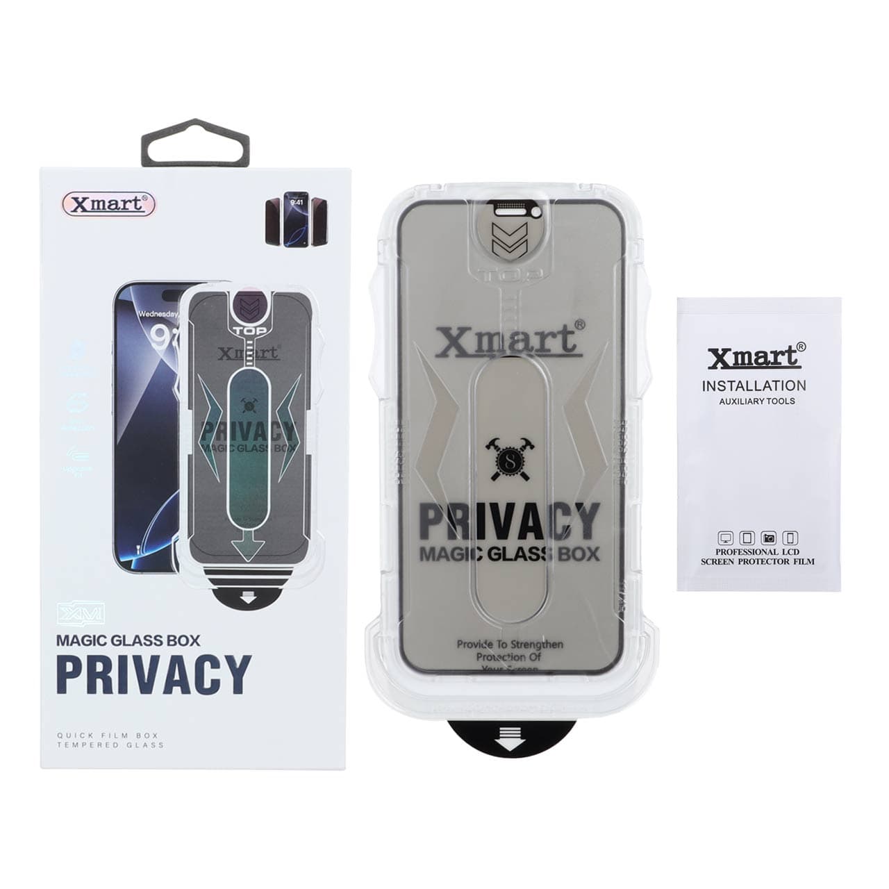 گلس و محافظ صفحه نمایش شیشه ای اورجینال XMART Privacy – Magic Glass Box مدل Apple iPhone 11 / iPhone XR (پک دار)