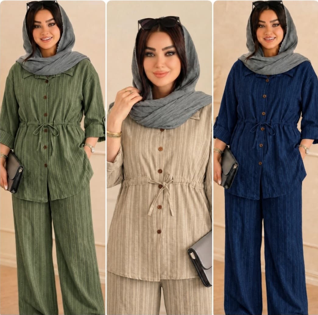 ست شومیز و شلوار زنانه دلدار شانتون سبک و خنک تنوع رنگ فری سایز (کد: ۱۲۶۲۵)