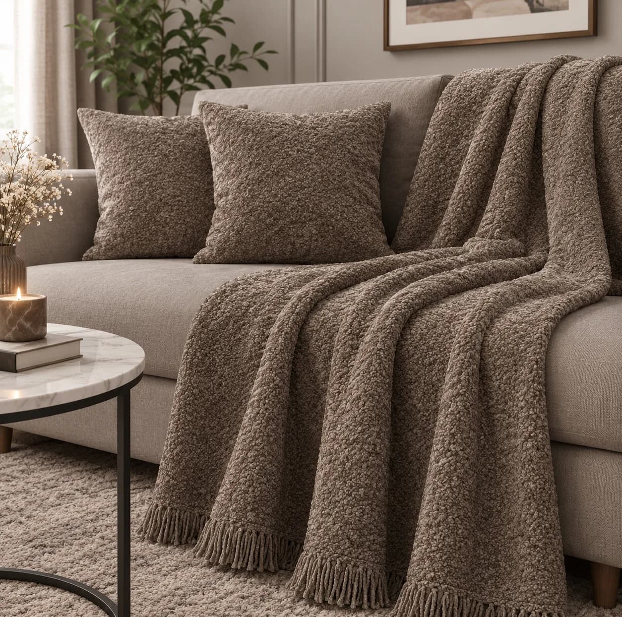 شال مبل طرح تدی برجسته مدل دوردوزی سایز 160×200 سانتیمتر — تصویر ۴